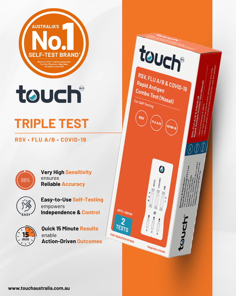 RSV, Flu A/B & COVID-19 Rapid Antigen Test - For Self Testing | 02 Test Kits