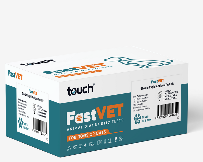 Giardia Rapid Antigen Test Kit for Cats and Dogs-TouchBio-FastVET-Animal Diagnostic Tests