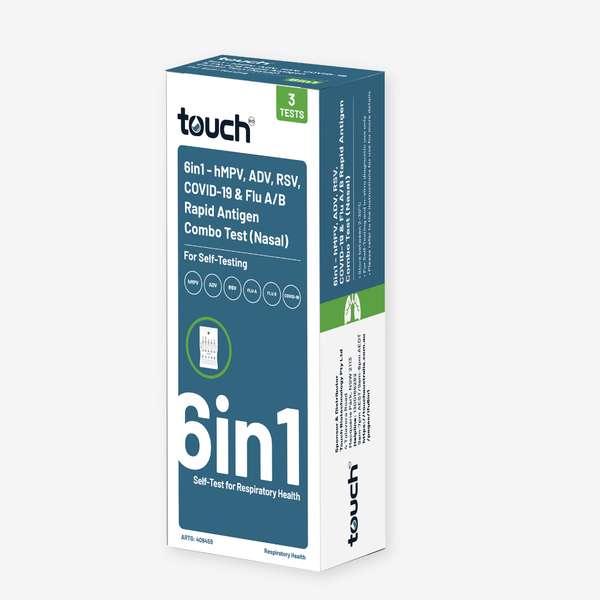 6in1 Rapid Antigen Test - hMPV, ADV,  RSV, Flu A, Flu B, COVID-19 | 3 Tests