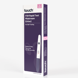 Touch FSH Rapid Test Midstream (Urine) retail packaging box, showing a single test strip graphic on a clean white background.