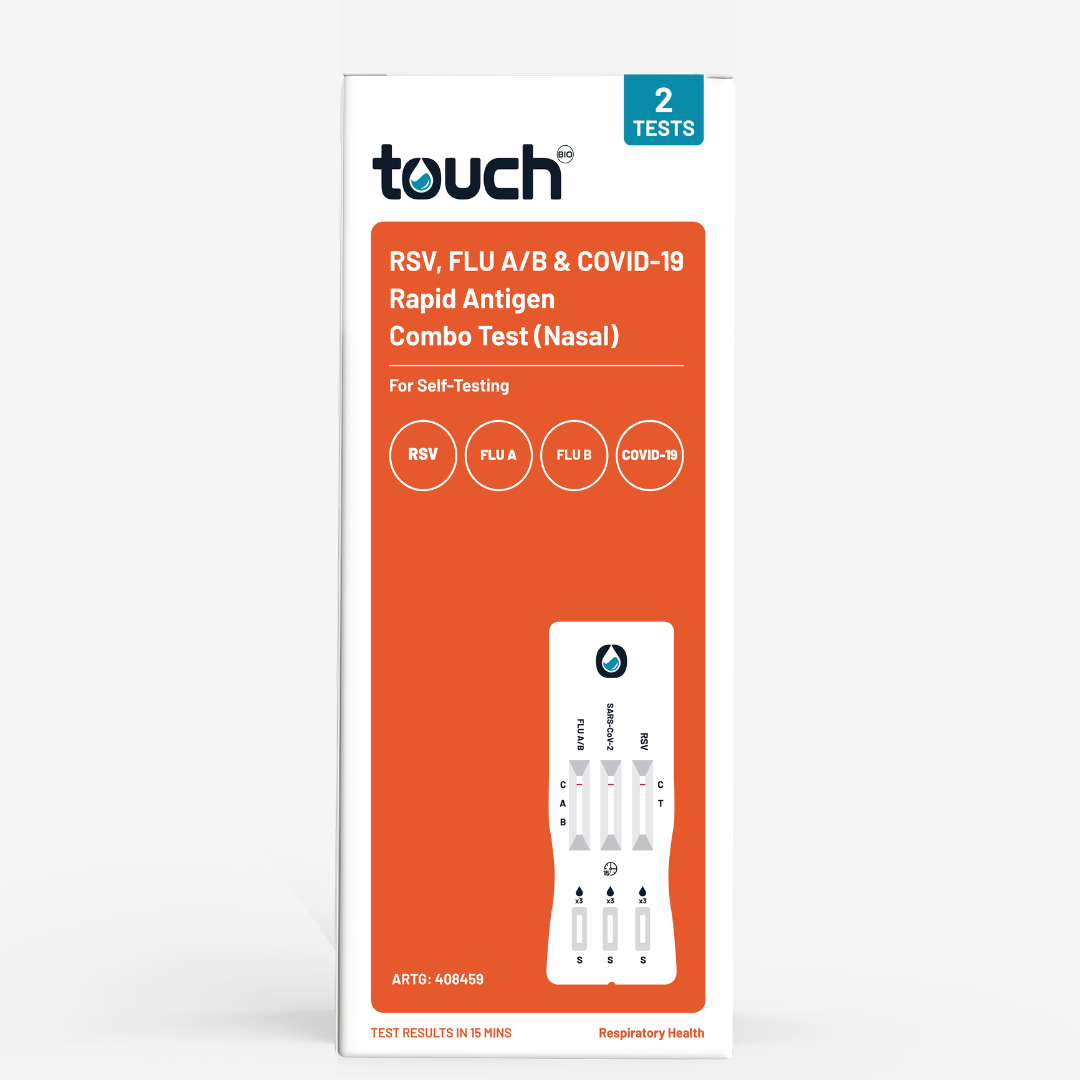 4in1- RSV, Flu A/B & COVID-19 Rapid Antigen Test - For Self Testing | 02 Test Kits