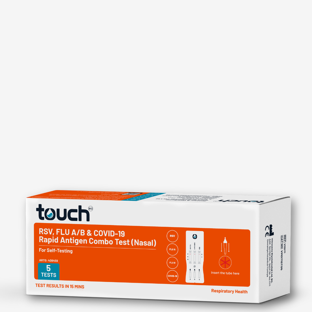 4in1- RSV, Flu A/B & COVID-19 Rapid Antigen Test - For Self Testing | 05 Tests Kit