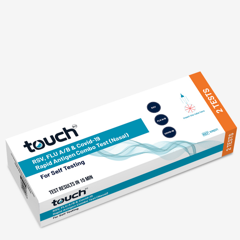 RSV, Flu A/B & COVID-19 Rapid Antigen Test - For Self Testing | 02 Tests Kit