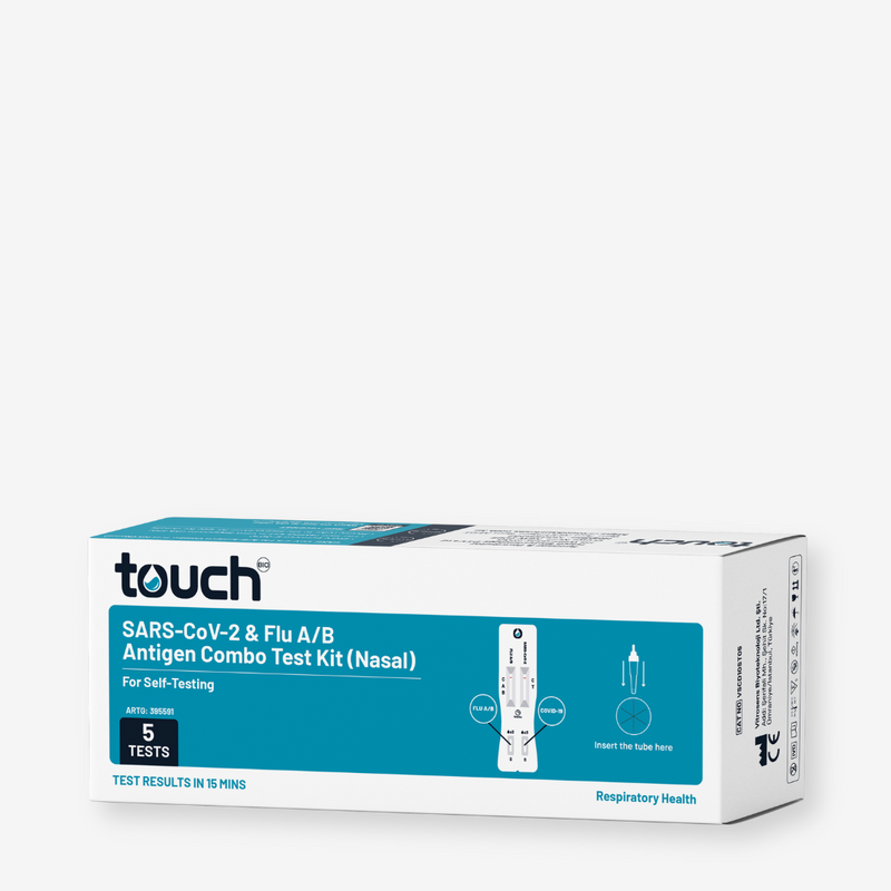 TouchBio Covid  Test and Flu Influenza A B  Rapid Antigen Test- TGA Approved- Australia At-Home Tests- Self Testing 2