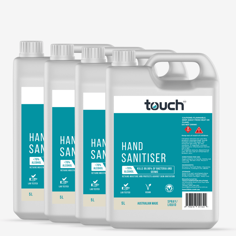 Alcohol Based Hand Sanitiser Bulk - 5L x 4 | Liquid